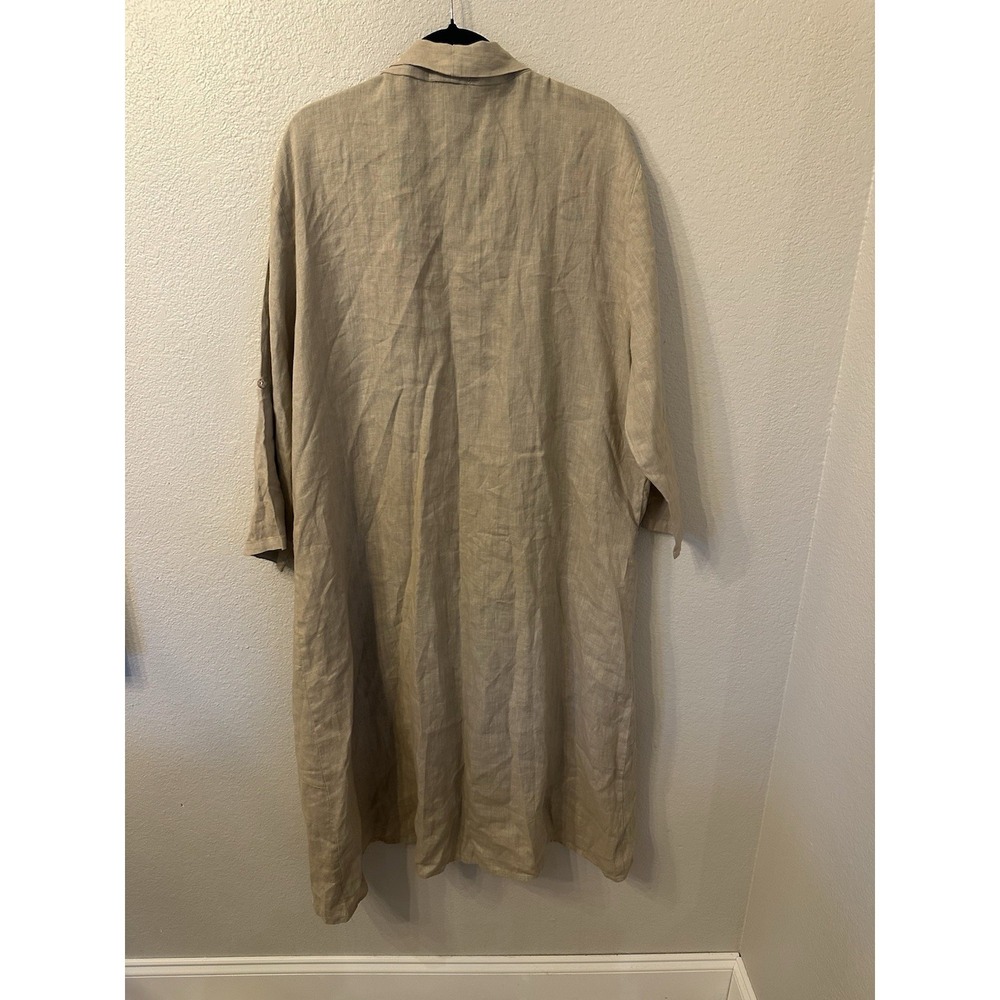 NWOT Fresh Laundry Women's Pure Linen Long Line Jacket Oversized Sz S Lagenlook - Picture 10 of 10